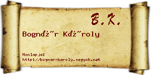 Bognár Károly névjegykártya